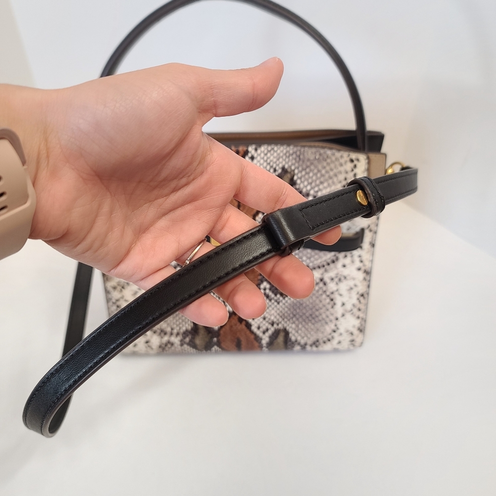 Tory Burch | Lee Radziwill Snake Embossed Small Double Bag in Aspen Multi - Picture 5 of 16